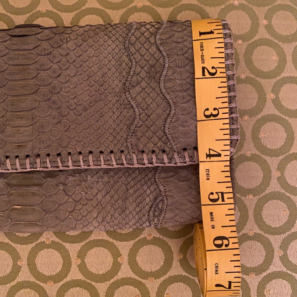 Carlos Falchi Python Skin Clutch With Strap - image 5